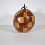 Coconut ice bucket in marquetry 1970