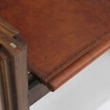 Vintage sculptural leather armchair by Anacleto Spazzapan, Italy 1970s