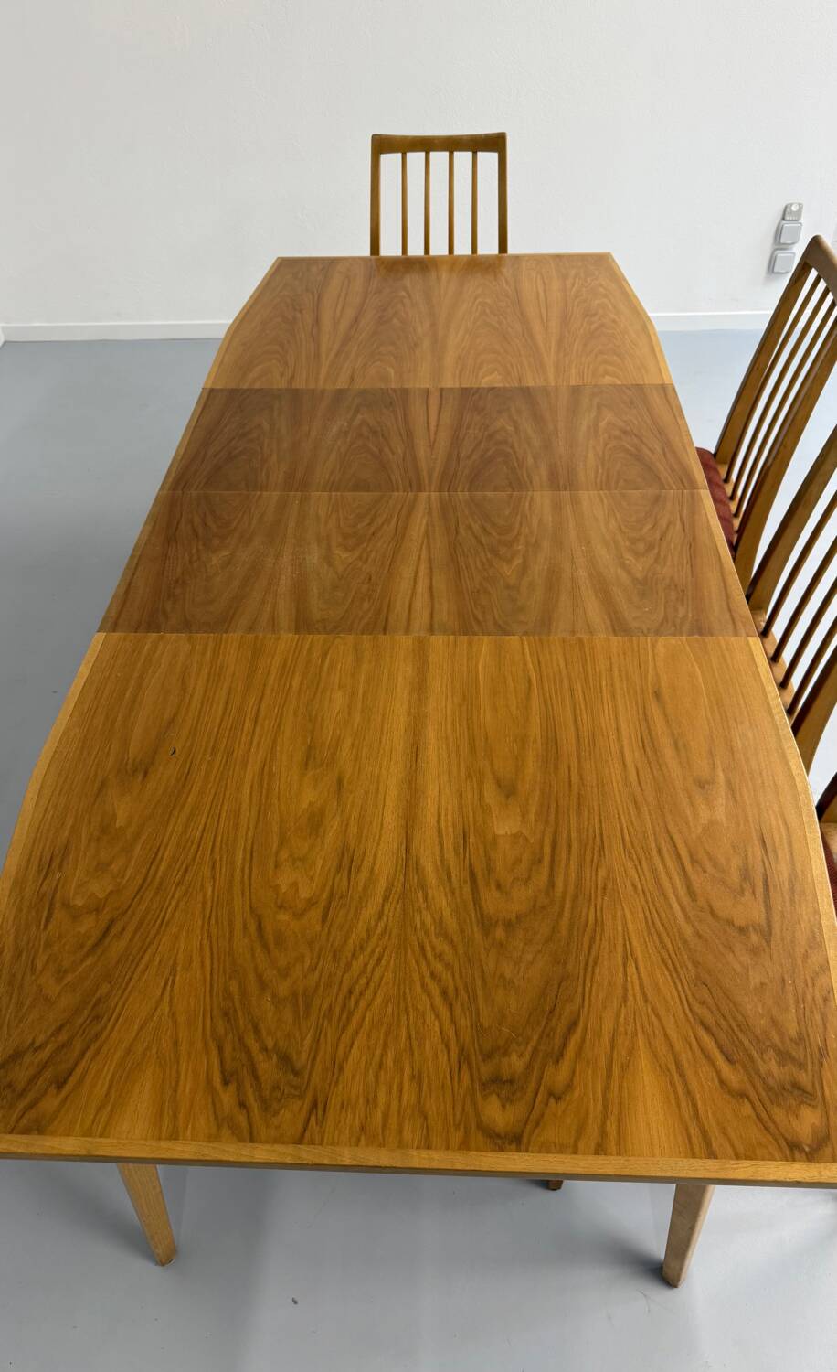 Table de repas à rallonges en hêtre massif design scandinave années 70
