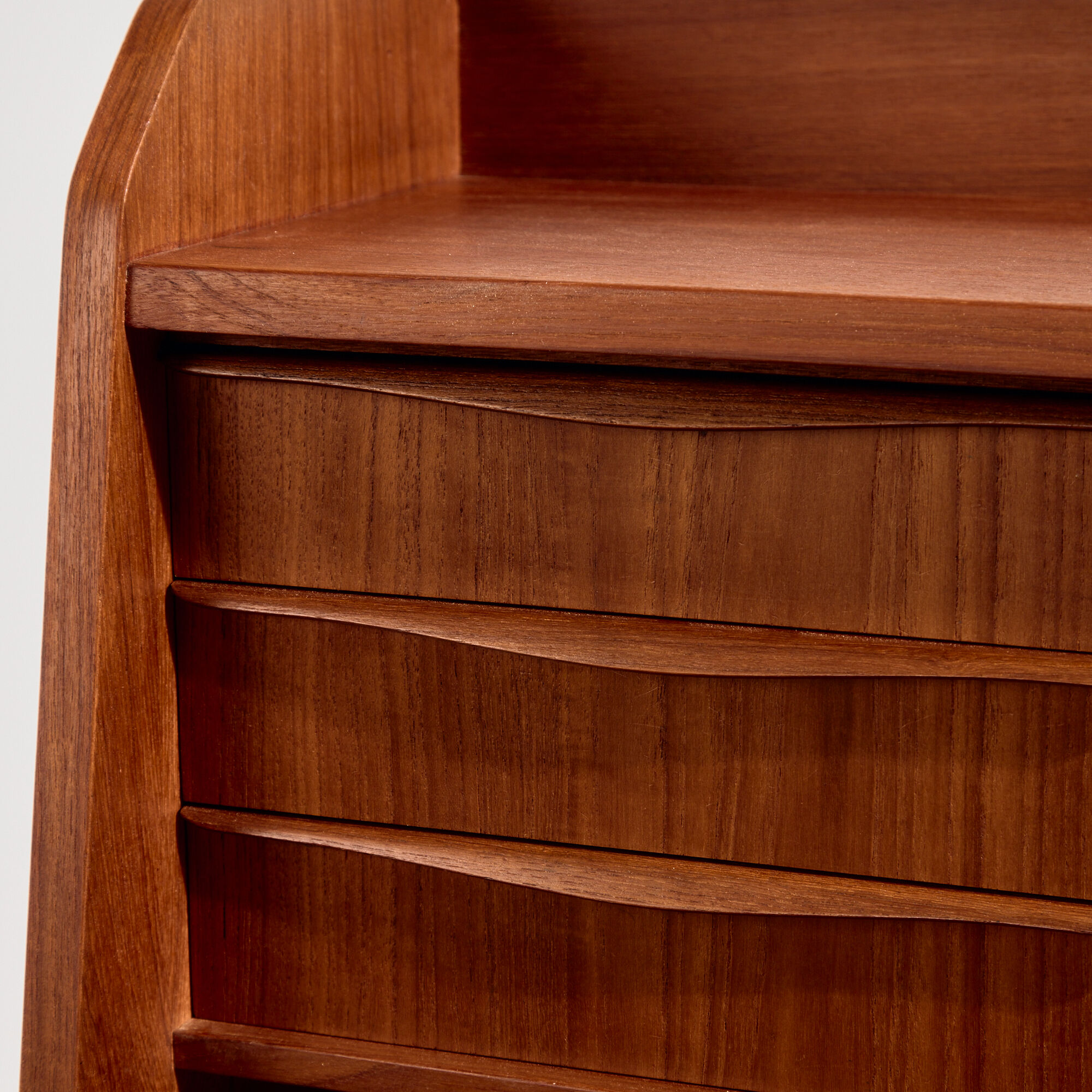 Restored teak cylinder desk