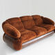 Vintage Italian 3 seater sofa velvet 1970s