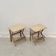 Pair of rattan bedside tables, France 1960
