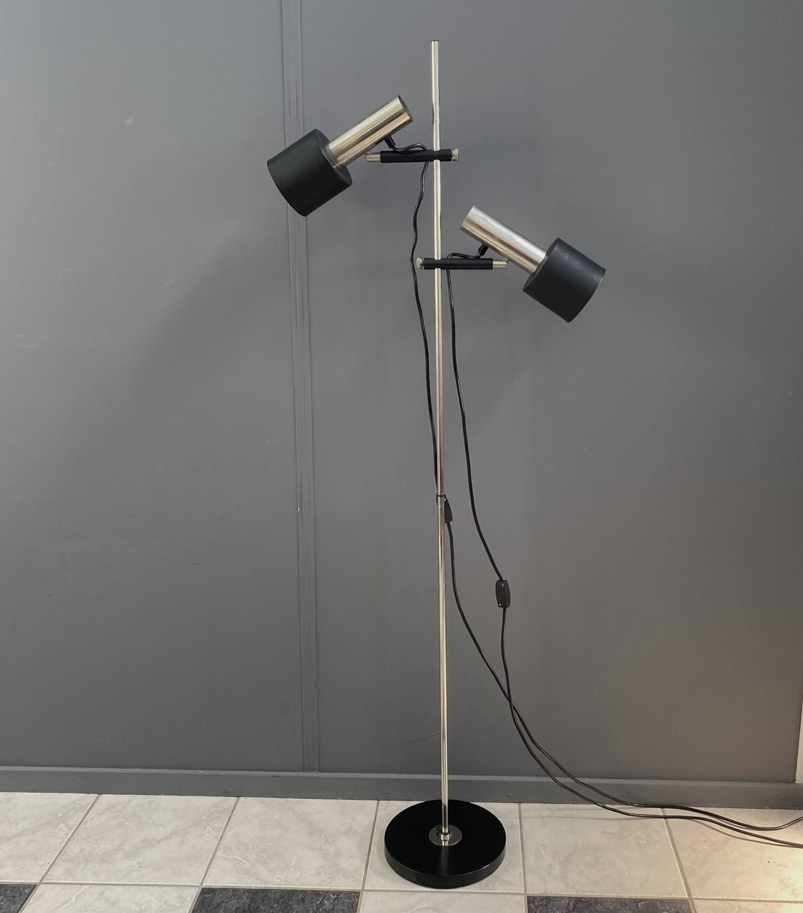 double shaded metal floorlamp by J. Hoogervorst for Anvia Netherlands
