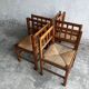 Set of 4 brutalist oak armchairs, 1950s