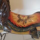 Wooden merry-go-round horse or fairground carousel