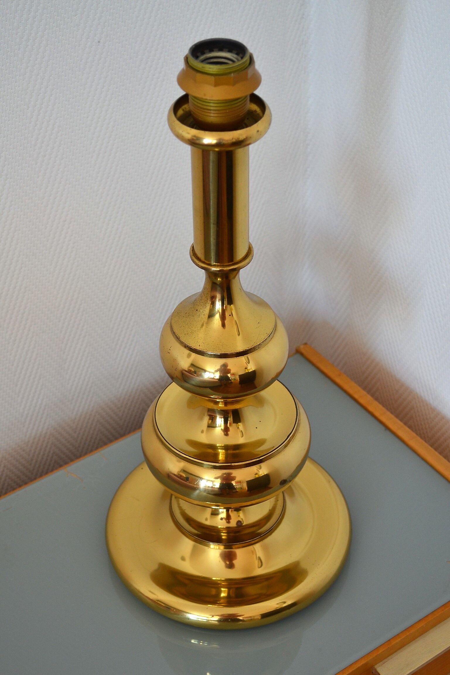 Golden table lamp from the 70s