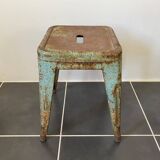Authentic vintage industrial tolix metal stool by Xavier Pauchard 1950 n1