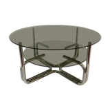 1970 chrome and glass table