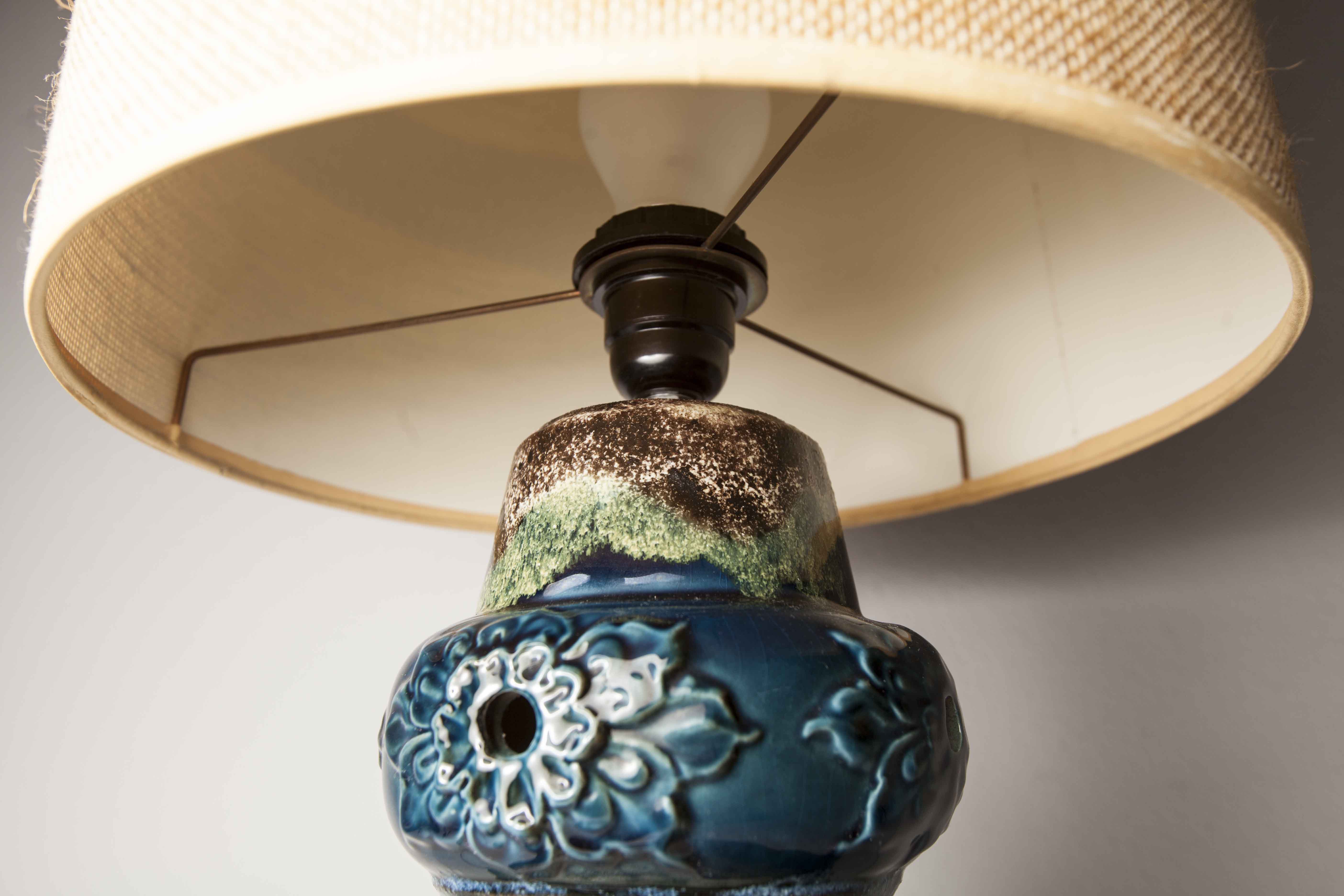 70's beige blue floor lamp