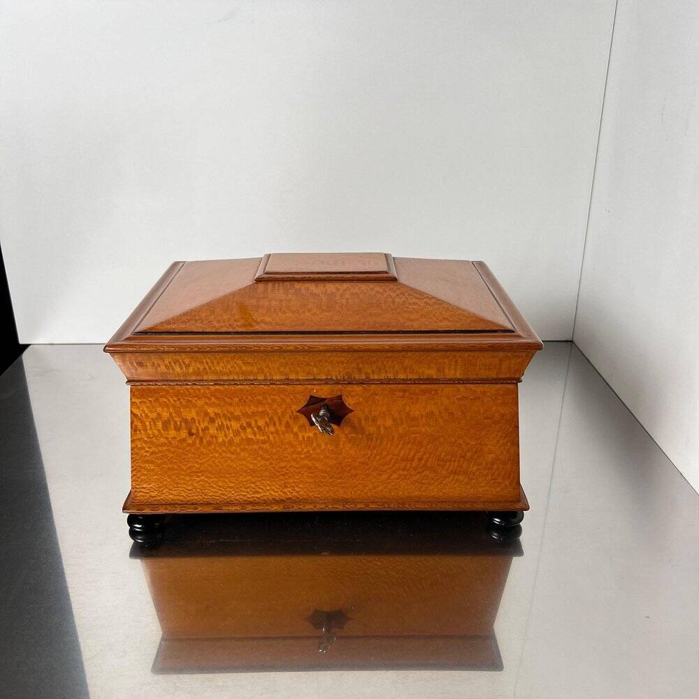 Historicism Box in Floral Ash Veneer and Rosewood, Austria, 1880s