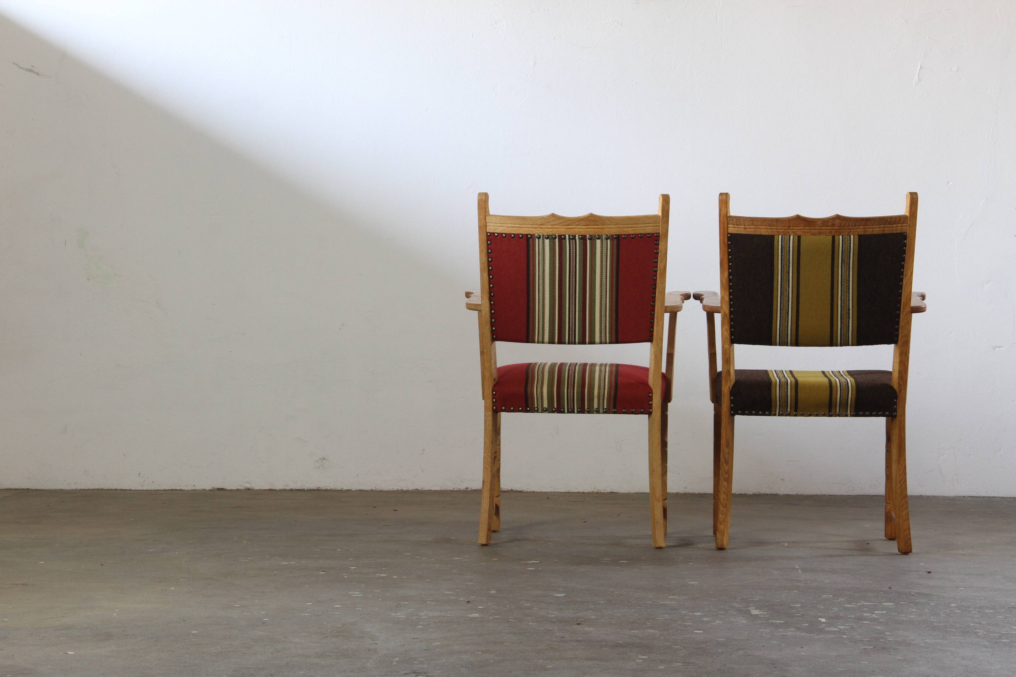 Vintage Pair of Danish Brutalist Armchairs, Henning Kjærnulf Style, 1960s