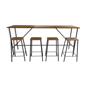 table haute et tabourets