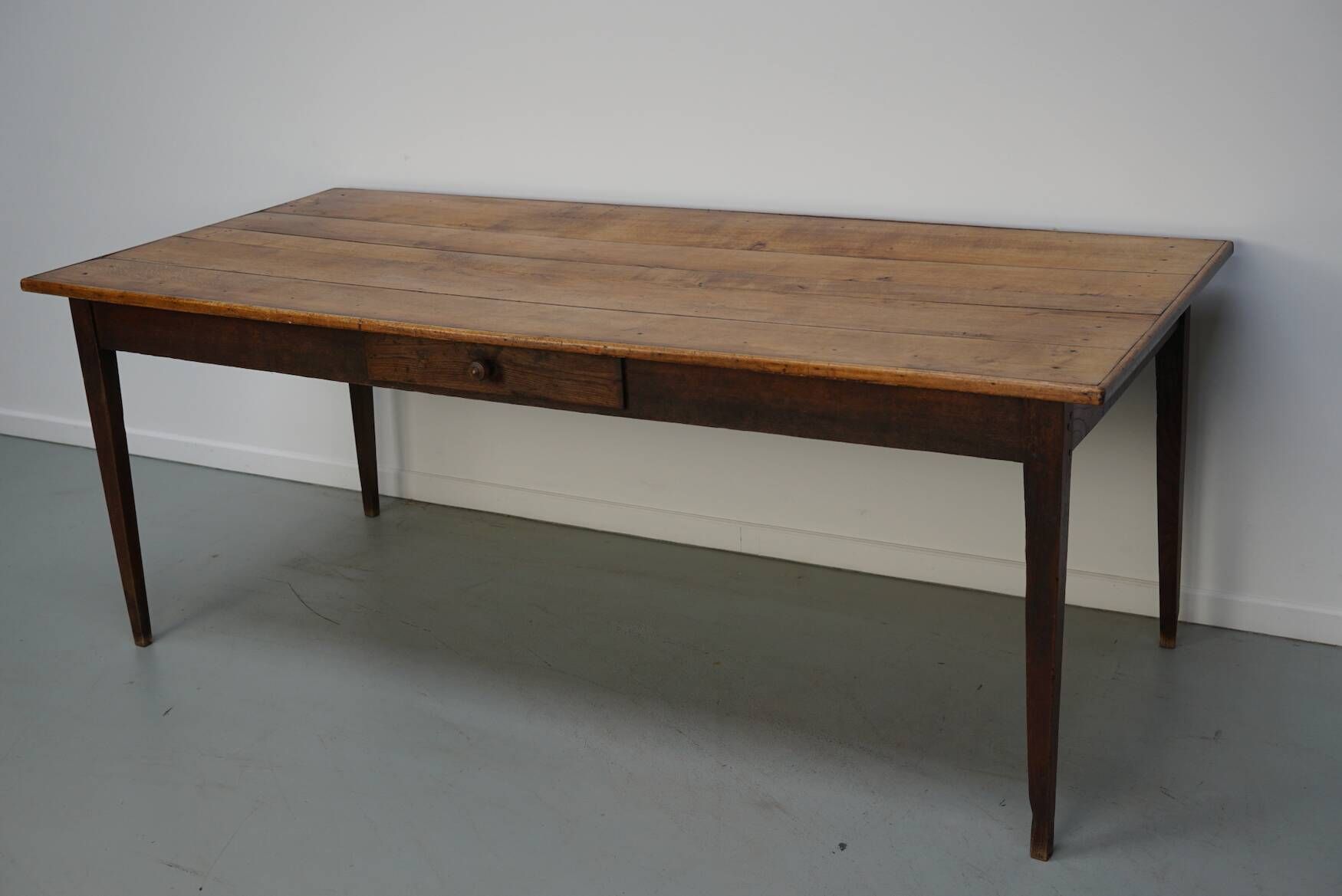 Rustic French Farmhouse Oak Dining Table from the Early 20th Century
