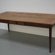 Table à manger en chêne de ferme rustique française du début du 20e siècle