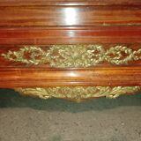 Large Louis XVI style display case with mahogany veneer and decorative bronzes