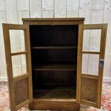 Petite vitrine art déco en noyer et placage