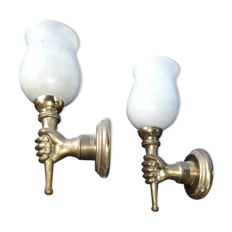 Pair wall lamps