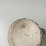 Set of two small Vallauris yellow and black milk jugs