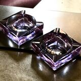Pair of crystal ashtray