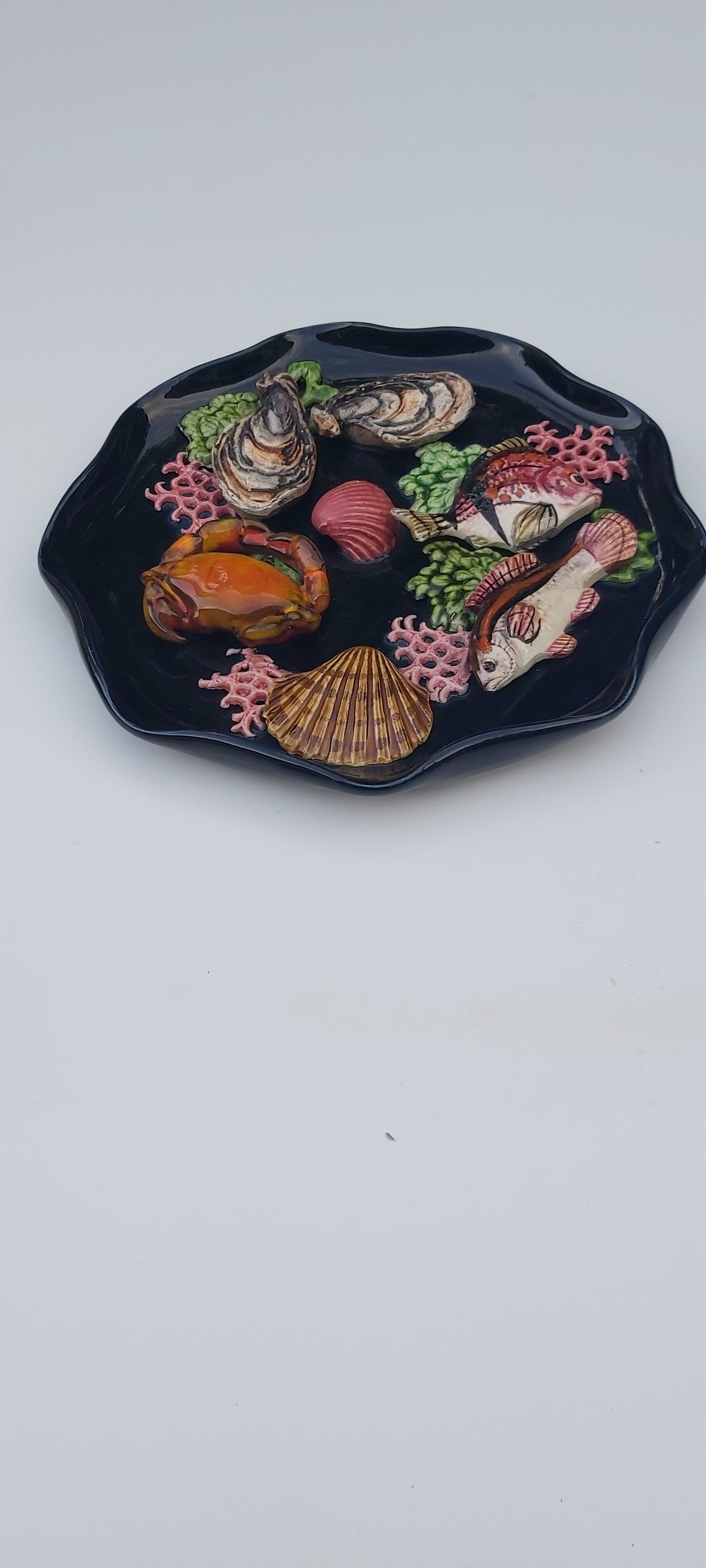 Ceramic plate fish and shellfish