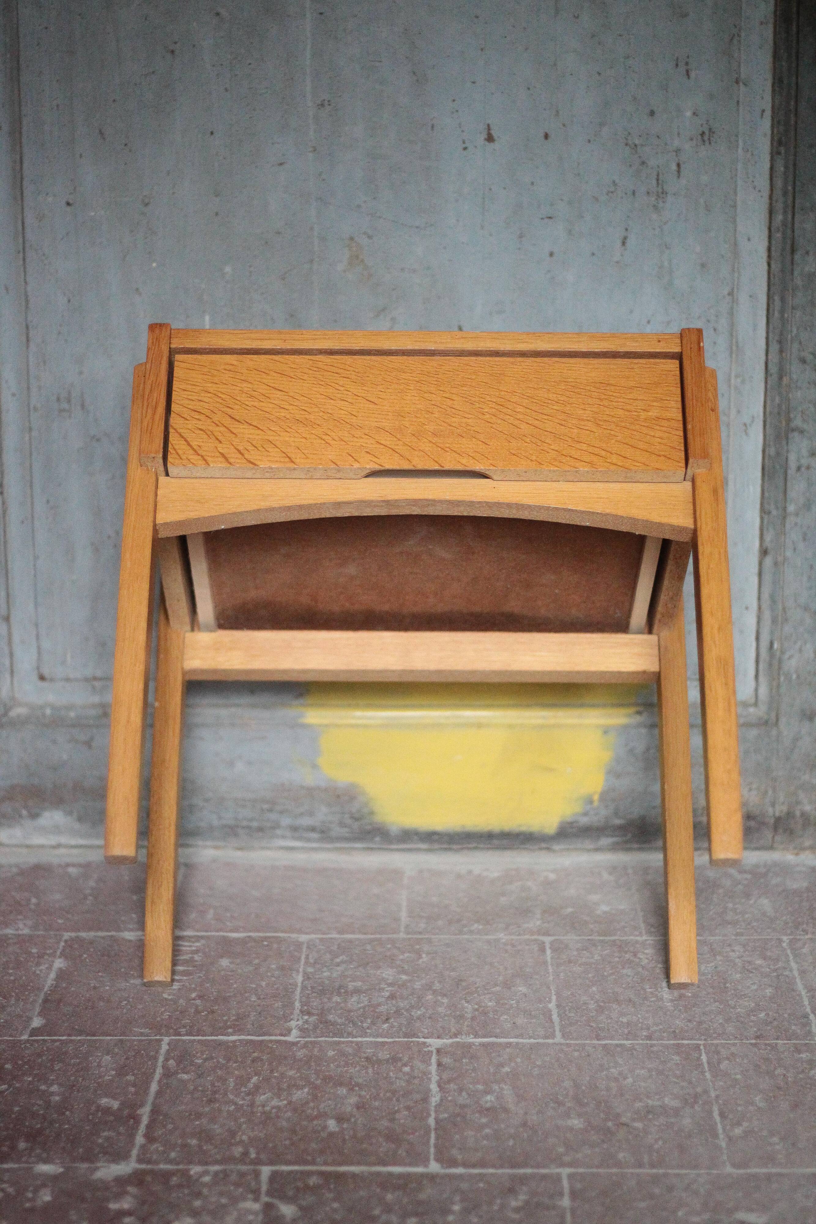 Vintage wooden bedside table, nightstand, side table, modernist.