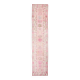3x12 Soft Pink & Brown Turkish Runner Rug, 86x374CM
