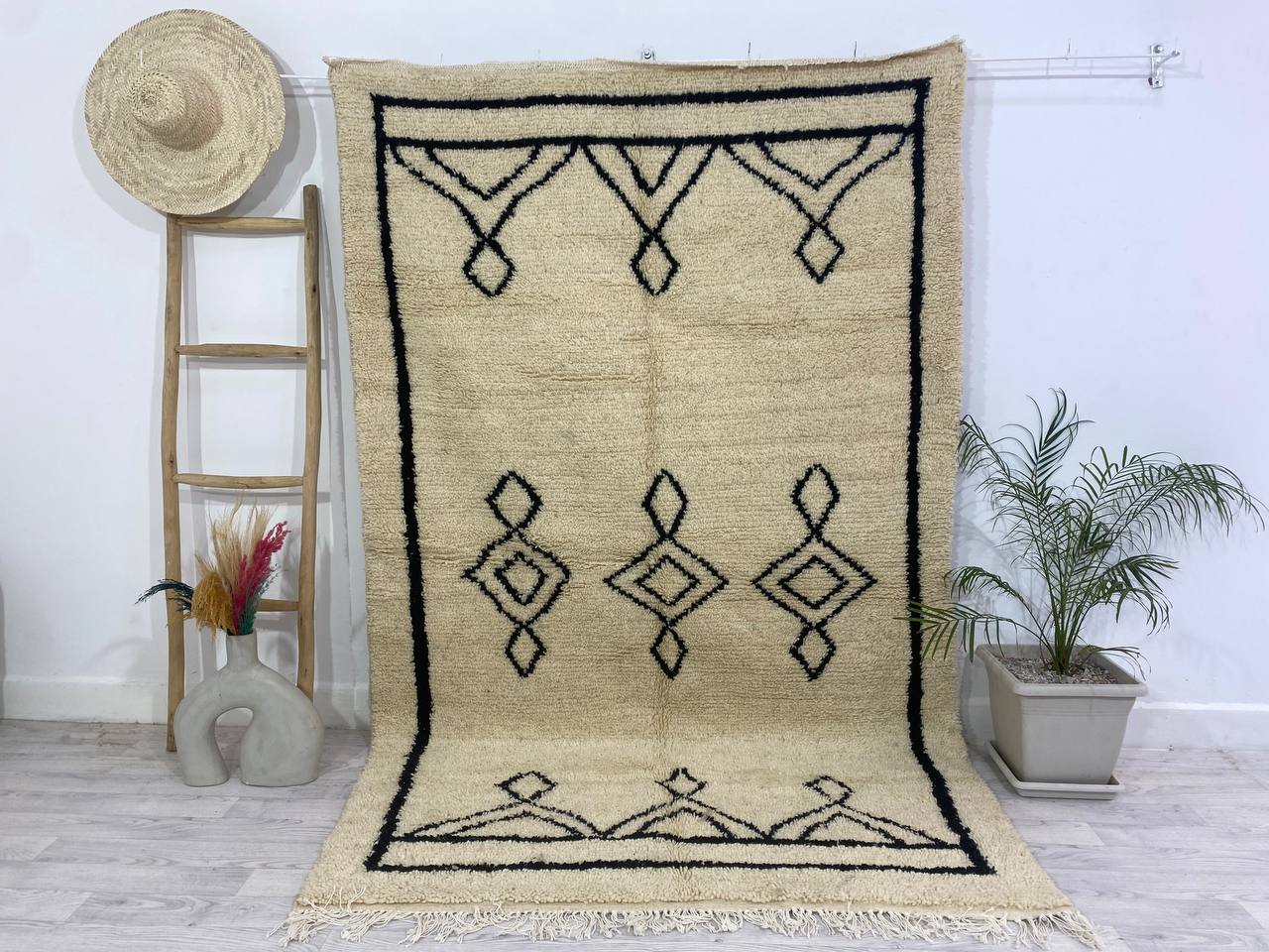 Handmade Moroccan Berber carpet 252 x 155 CM