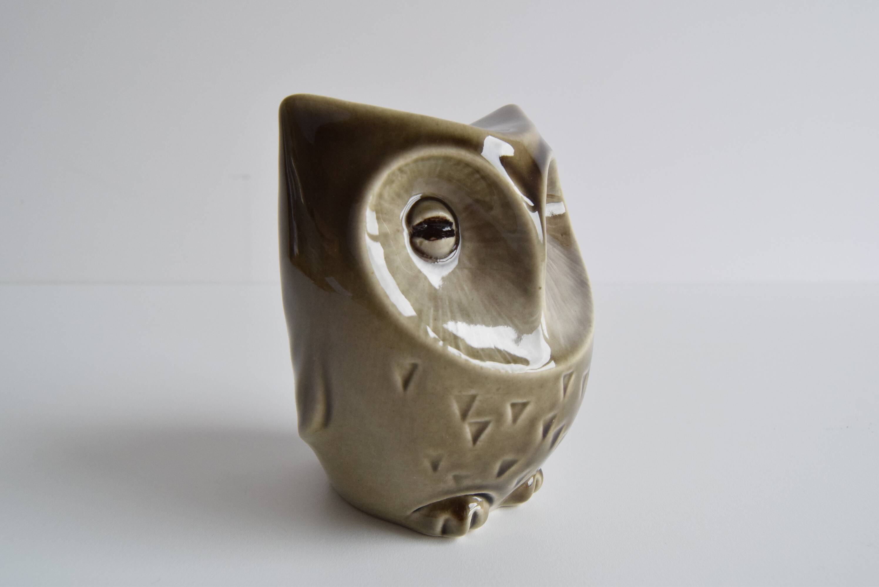 Ceramic owl treasure chest by Ditmar Urbach, 1960s.
