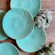 Set of 6 vintage art deco mint and gold desseet plates
