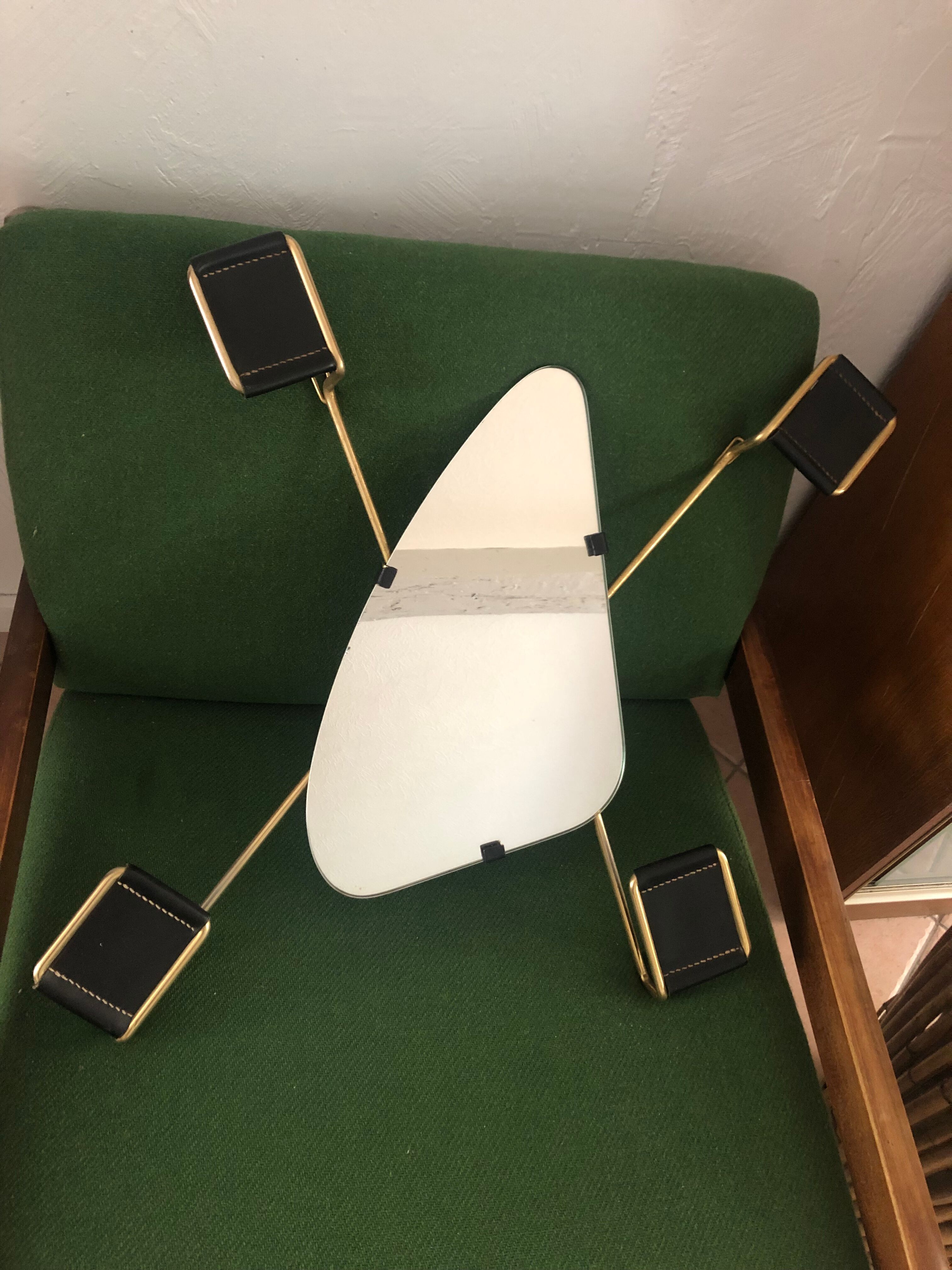 Miroir et portemanteau mural  vintage années 50