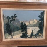 Oil painting on canvas mountain