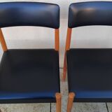6 vintage faux leather and Scandinavian wood chairs