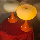 Pair of Prisma Mushroom Table Lamps 1975 to 80, Ufo A Space 30x22