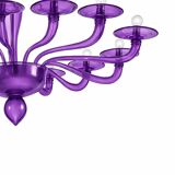 Italian Contemporary Violet Murano Style Glass Chandelier