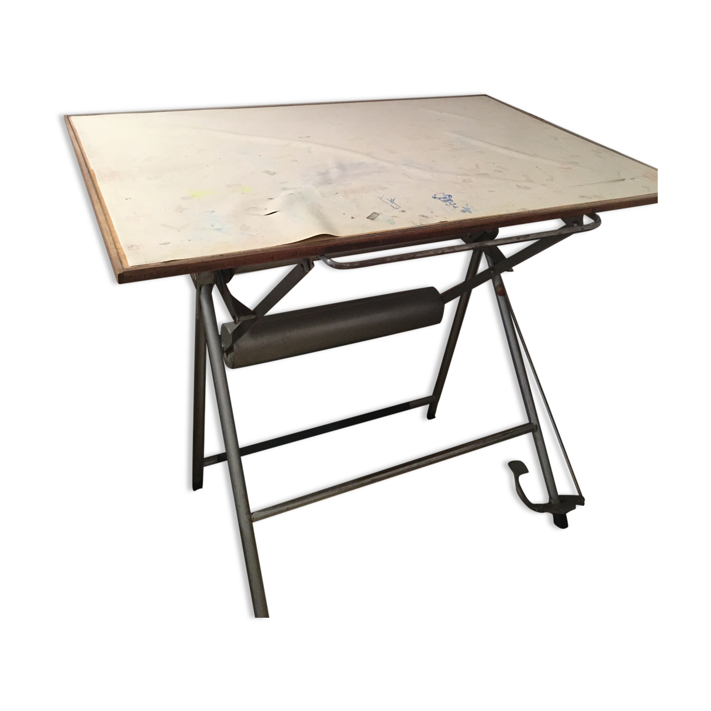 Architect drawing table with ruler