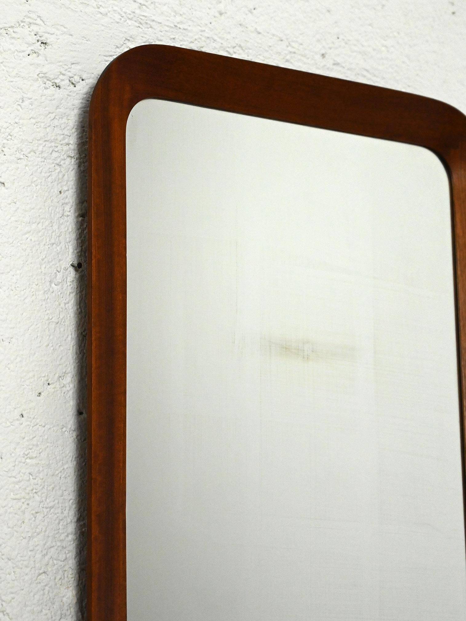 Teak mirror with beveled frame