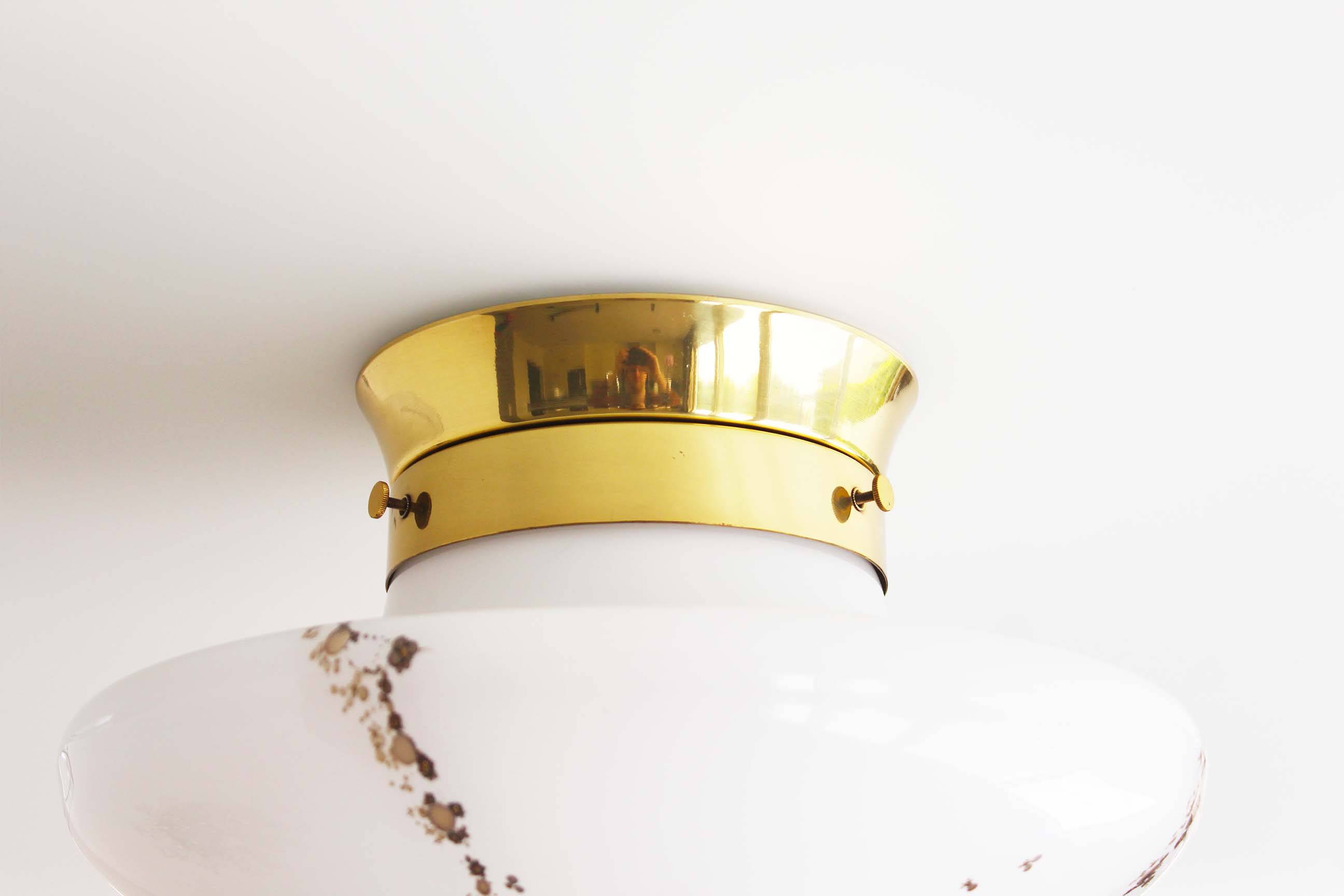 Original Vintage murano glass flush mount lights by Kaiser Leuchten, Germany 1970's