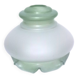 Globe en verre opaline pour luminaire suspension vert et blanc