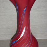 Red vase in opaque double-thickness glass 44 cm