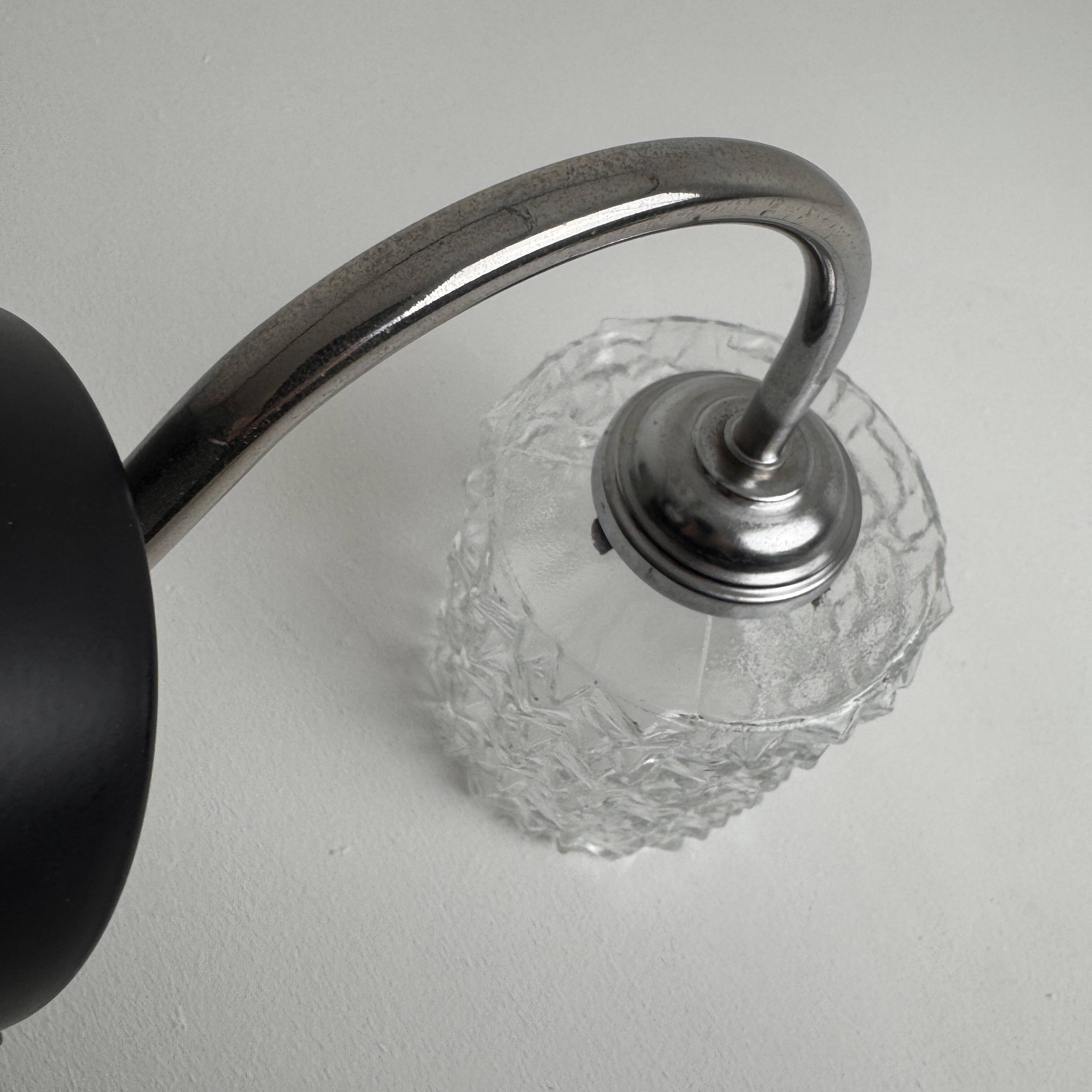 Vintage glass wall light "diamond point"