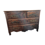 Louis xv period chest of drawers in walnut crossbow style