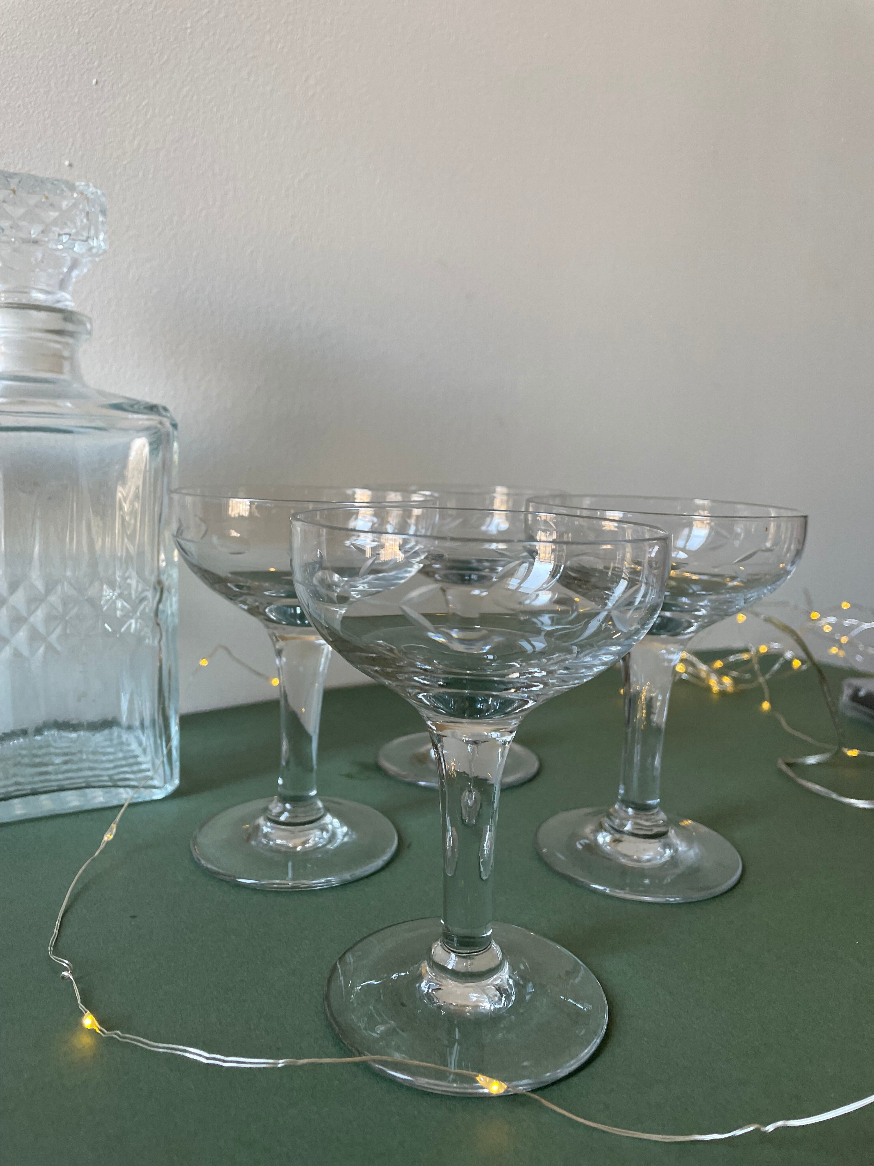 Crystal champagne glasses