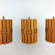 3 Scandinavian suspensions vintage pine 1960