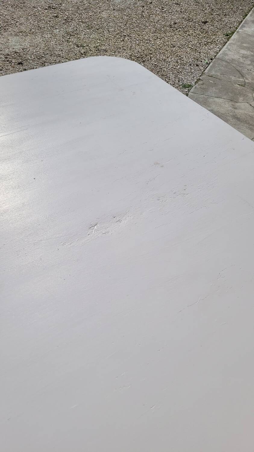 Antique patinated bistro farmhouse table, one drawer