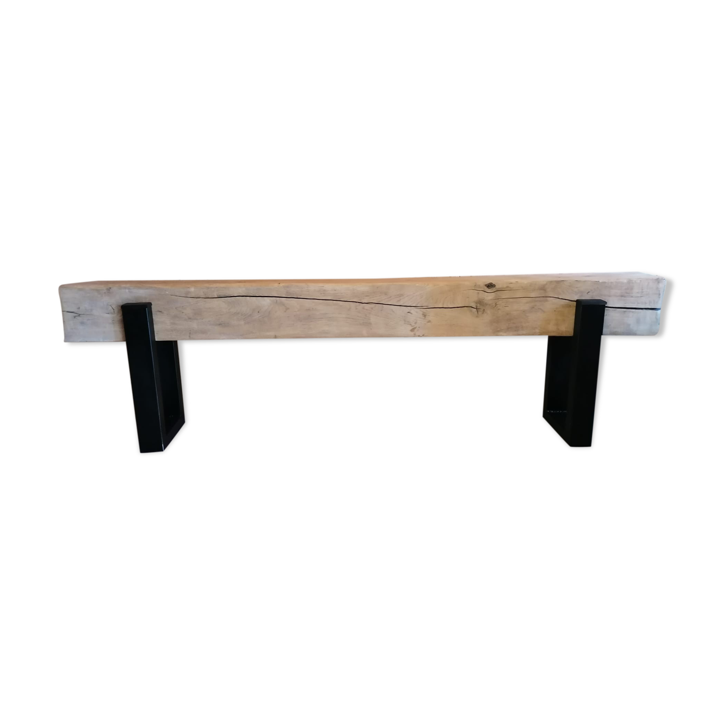 Wooden beam bench