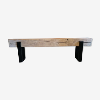 Wooden beam bench