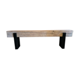 Wooden beam bench
