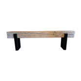 Wooden beam bench