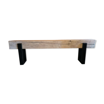 Wooden beam bench