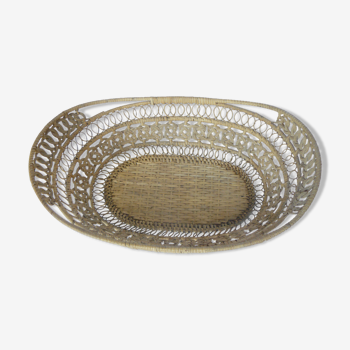 Finely woven wicker basket, late 19th century